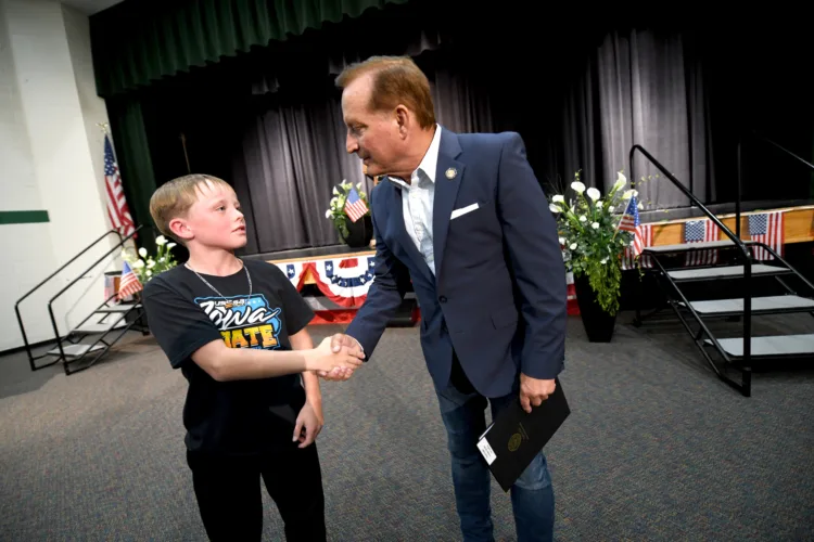 Pate promotes Iowa Youth Straw Poll at St. Edmond